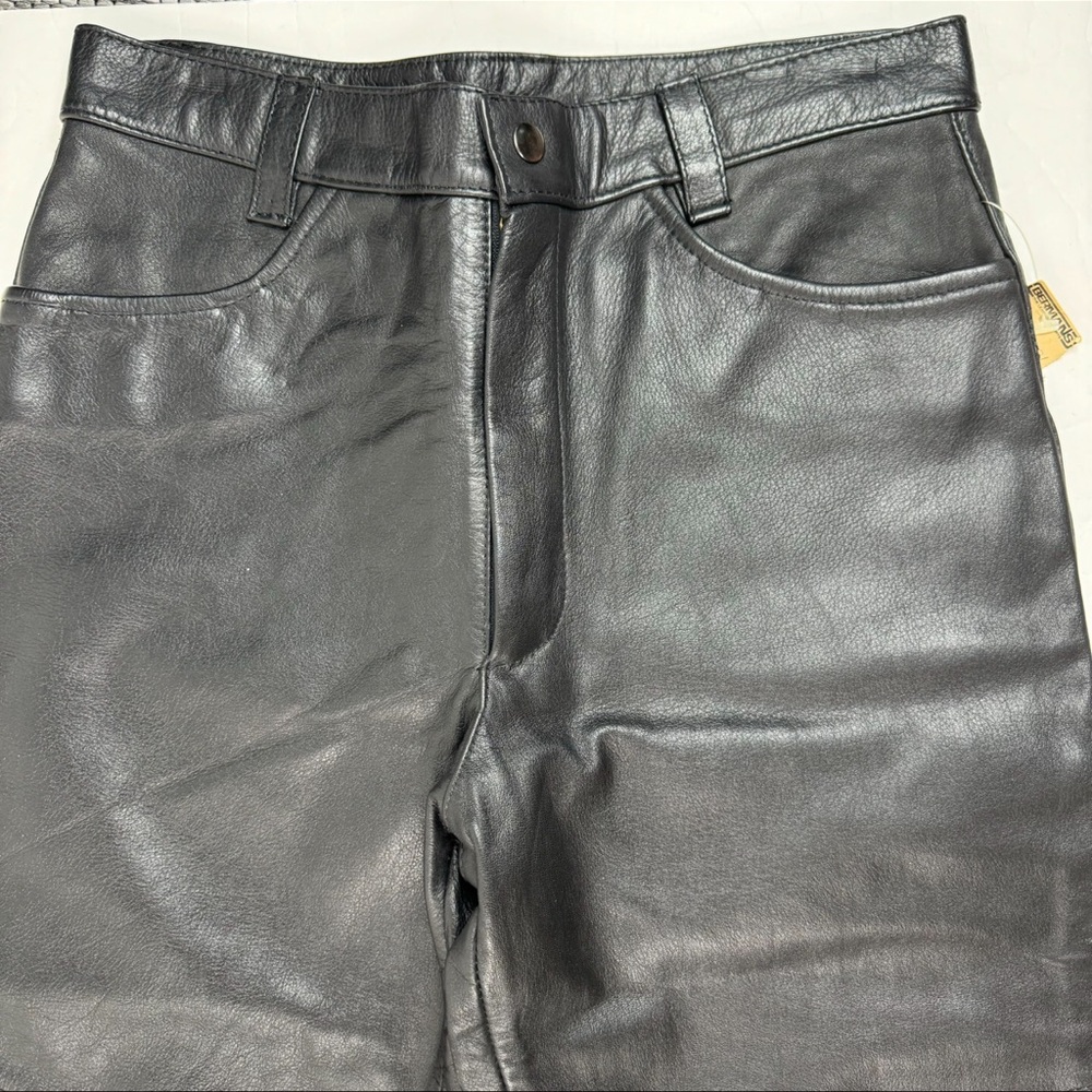 Vintage Berman’s Black Leather Pants - Picture 2 of 6